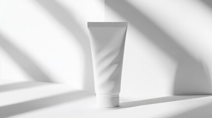 White tube mockup, sunlight, studio, skincare, packaging