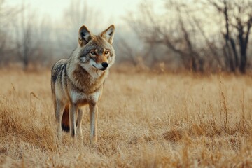 Fototapeta premium Coyote in Autumn Field