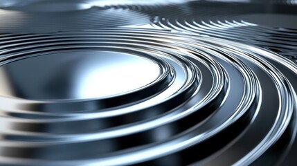Close-up of Reflective Metallic Surface with Circular Patterns