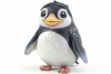 Charming cartoon style penguin with cute smile for winter themes
