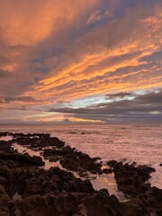 sunset on the Ireland beach