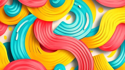 Abstract Colorful Swirling Shapes Design