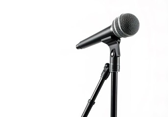 A microphone is on a stand AI generated