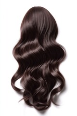 Fototapeta premium Curly brown hair isolated on white background
