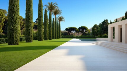 Fototapeta premium Luxury Villa Garden Pathway