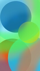 Colorful  Bubbles: Blue and Green Balloons in Vibrant Shapes