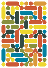 Abstract Geometric Shapes Pattern with Vibrant Colors and Modern Design