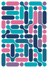 Colorful Abstract Geometric Shapes in a Playful Patterned Arrangement