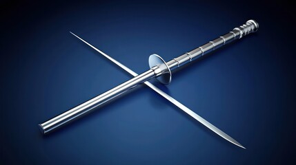 Crossed Metallic Blades: A Study in Silver and Shadow