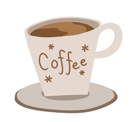 Ilustración de taza de café transparente