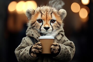 Obraz premium Problem of endangered animals. Social ad campaign - ?nimal care