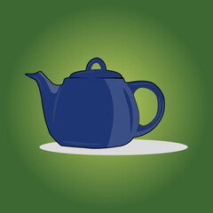 cartoon teapot isolated on gr...