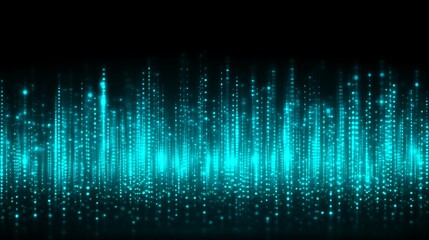 Obraz premium Abstract Teal Light Particle Rain Digital Background