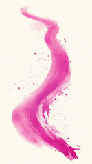 Fototapeta premium A thin pink ink brush stroke path on a white background