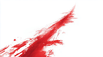 A thin red ink brush stroke path on a white background