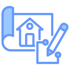 Home Design Blue Icon