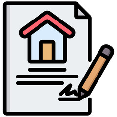 Contract Outline Color Icon