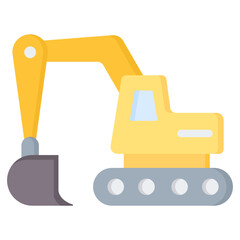 Excavator Flat Icon