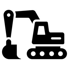 Excavator Glyph Icon