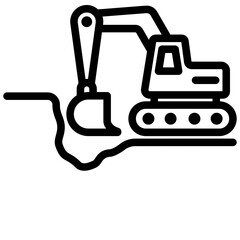 Excavation Outline Icon