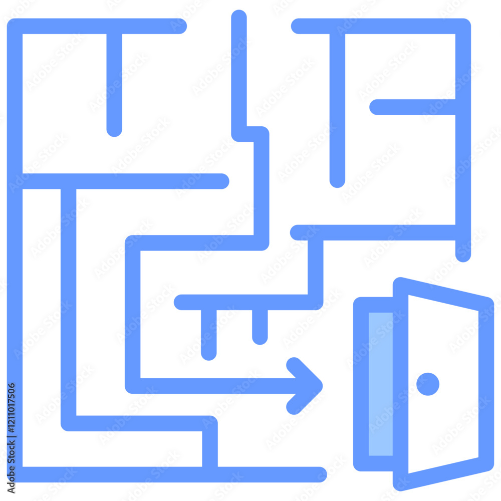 Aufkleber exit strategy blue icon