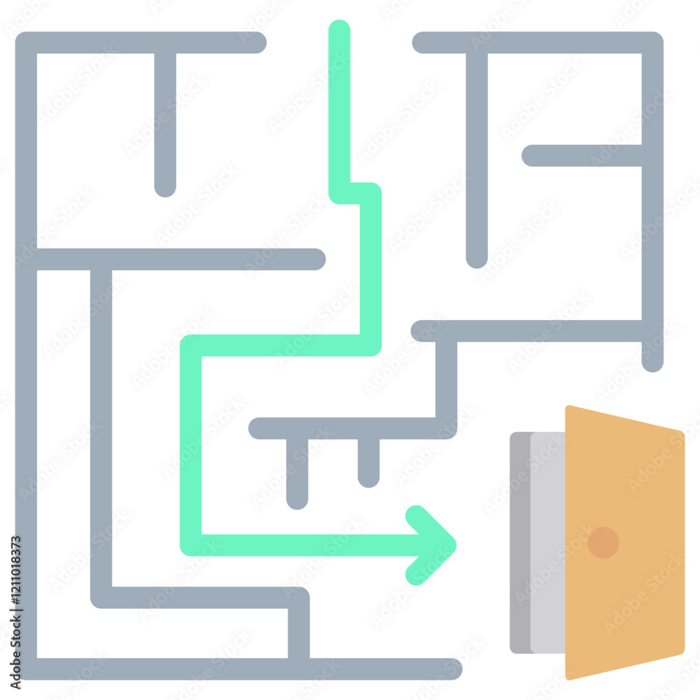 Poster exit strategy flat icon