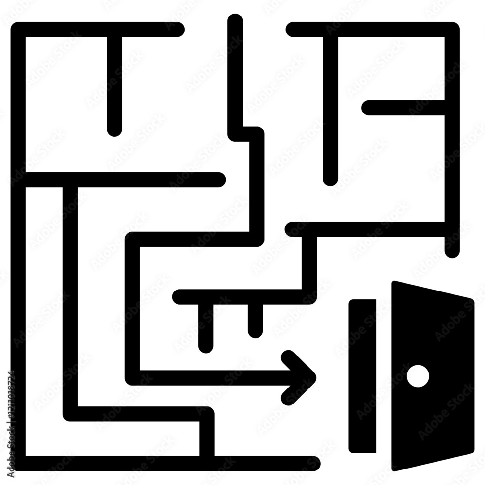 Aufkleber exit strategy glyph icon