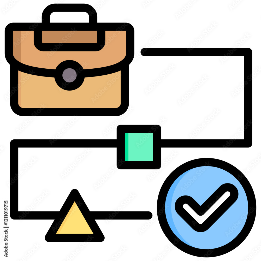 Poster Workflow Outline Color Icon