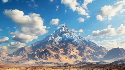 Sacred Solitude: An Enthralling Portrayal of the Majestic Mount Sinai amidst Bleak Desert Surroundings