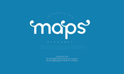 Maps typography beauty fashion elegant minimalist serif italic fonts decorative wedding vintage retro logos. Minimal luxury font alphabet logo. Vector illustration