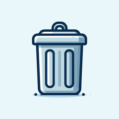 Simple Gray Trash Can Icon Illustration