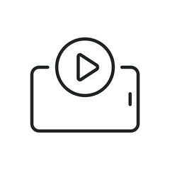 Smartphone video media thin line icons. Editable stroke and Perfect pixel on transparent background