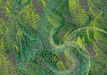 Textural backdrop - forest motifs for interiors or prints on T-shirts. Camouflage background for covers, tiles, fashion trends, business concept, wallpaper, textiles, fabrics, dynamic posters, etc.