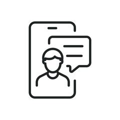 Smartphone chat thin line icons. Editable stroke and Perfect pixel on transparent background