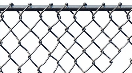Fototapeta premium Chain link fence, cut out，white background
