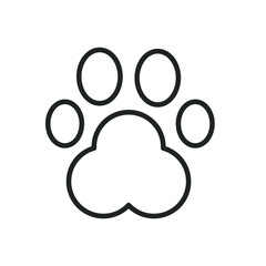 Dog footprint thin line icons. Editable stroke and Perfect pixel on transparent background