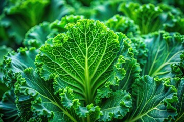 Chinese Kale Close Up,  Vibrant Green Leafy Vegetable,  Asian Cuisine Ingredient,  Healthy Food Photography