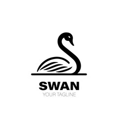 Swan Logo. Swan Logo Design. Swan Logo Brand. Swan Logo Vector Design Isolated on White Background