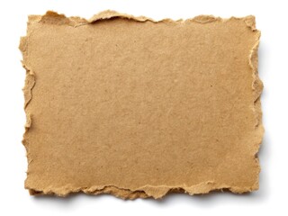 Fototapeta premium Isolated brown cardboard piece, showcasing kraft paper's rustic texture; perfect for eco-packaging stock photos.