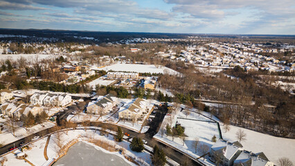 Aerial Drone of New Jersey Real Estate Winter 2025