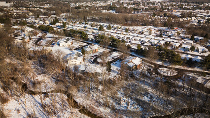 Aerial Drone of New Jersey Real Estate Winter 2025