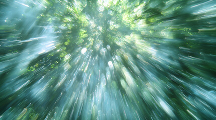 Fototapeta premium Dynamic light burst through forest canopy nature scene abstract photography tranquil environment upward view visual exploration
