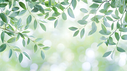 Nature scene lush green leaves close-up soft background peaceful atmosphere serenity concept for relaxation