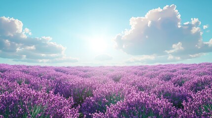 Fototapeta premium Sunny lavender field landscape.