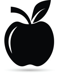 Simple Black Silhouette of an Apple. Apple symbol vector illustration.