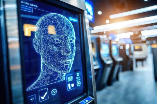 Cutting-edge automated teller machine with advanced biometric access features.