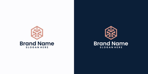 arrow and exagon logo