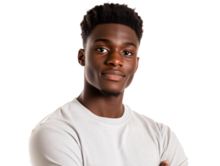 Confident Young Man Standing Tall with Arms Crossed: A Striking Full-Length Portrait of Self-Assurance and Poise