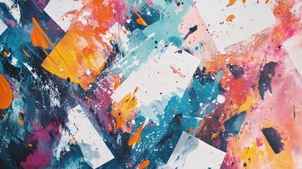 Fototapeta premium Abstract Colorful Splatter Painting: A Vivid Expression of Creativity