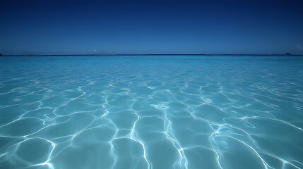 Serene Ocean Water Underneath A Blue Sky
